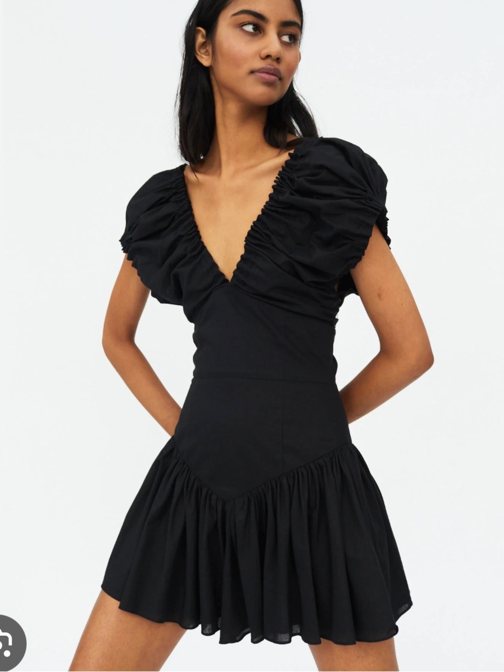 Fred Black Ruched Dress